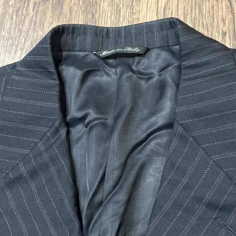 Canali Super 120s Pure Wool Men's Blazer Navy Pinstripe Size 54 Long Italy